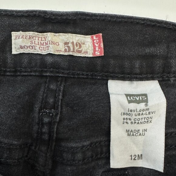 Levi's 512 Perfectly Slimming Bootcut Women's size 12 Black Denim Jeans - Picture 3 of 4